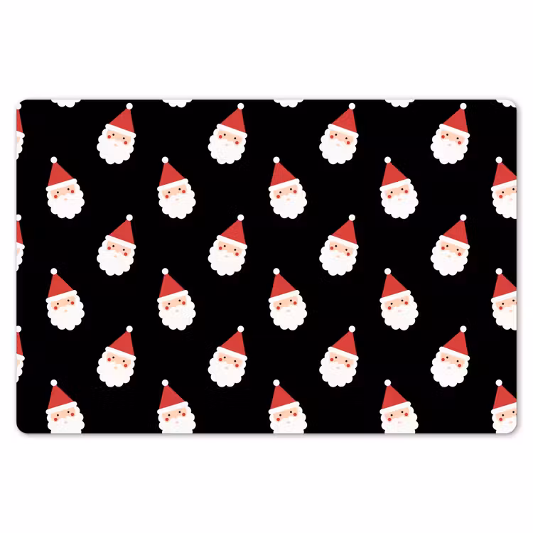 Placemat - 6 stuks - Kerstman - Kerst - Zwart — 7