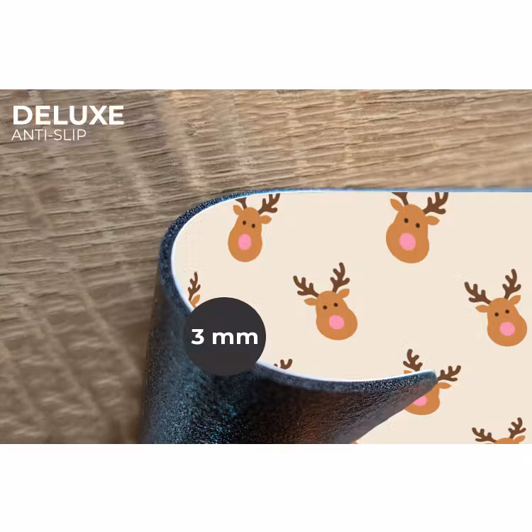 Placemat - 6 stuks - Rendieren - Kerst - Crème - Roze — 4