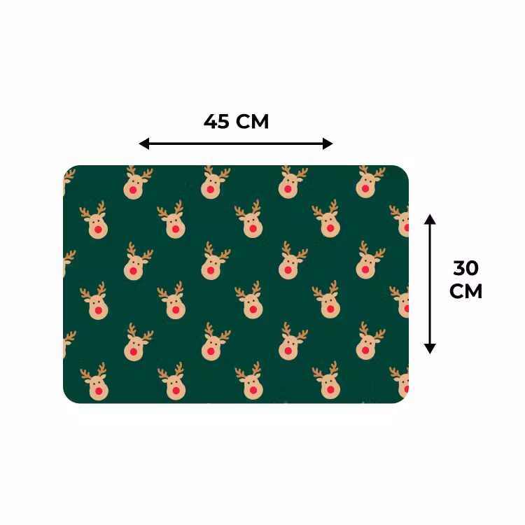 Placemat - 6 stuks - Rendieren - Kerst - Groen — 3