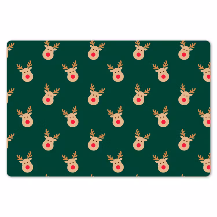 Placemat - 6 stuks - Rendieren - Kerst - Groen — 7