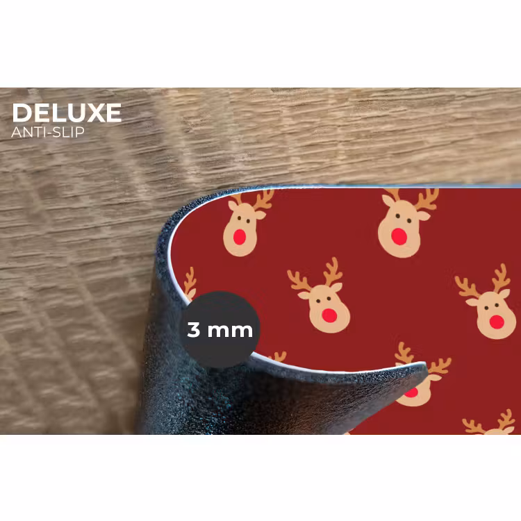 Placemat - 6 stuks - Rendieren - Kerst - Rood - Bruin — 4