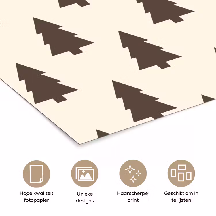 Poster - Kerstboom - Crème - Grijs — 5