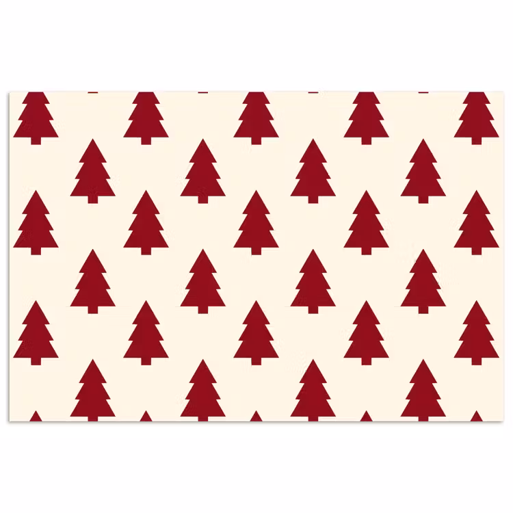 Poster - Kerstboom - Crème - Rood — 1