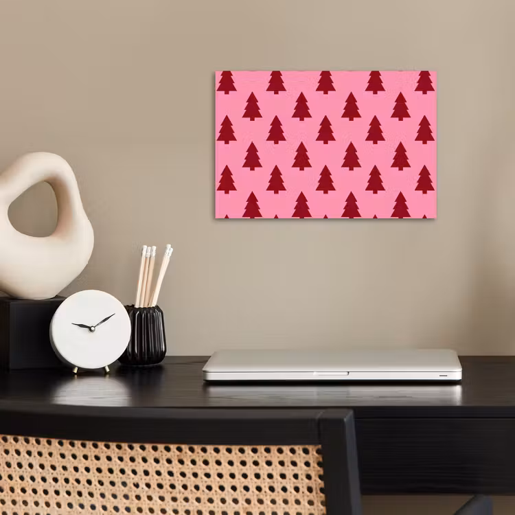 Poster - Kerstboom - Rood - Roze — 2