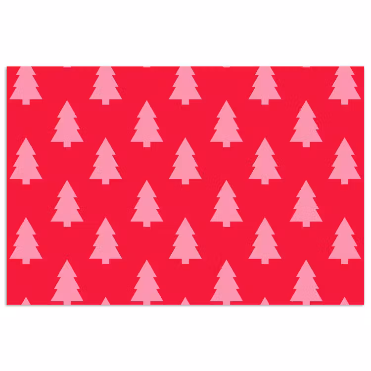 Poster - Kerstboom - Roze - Rood — 1