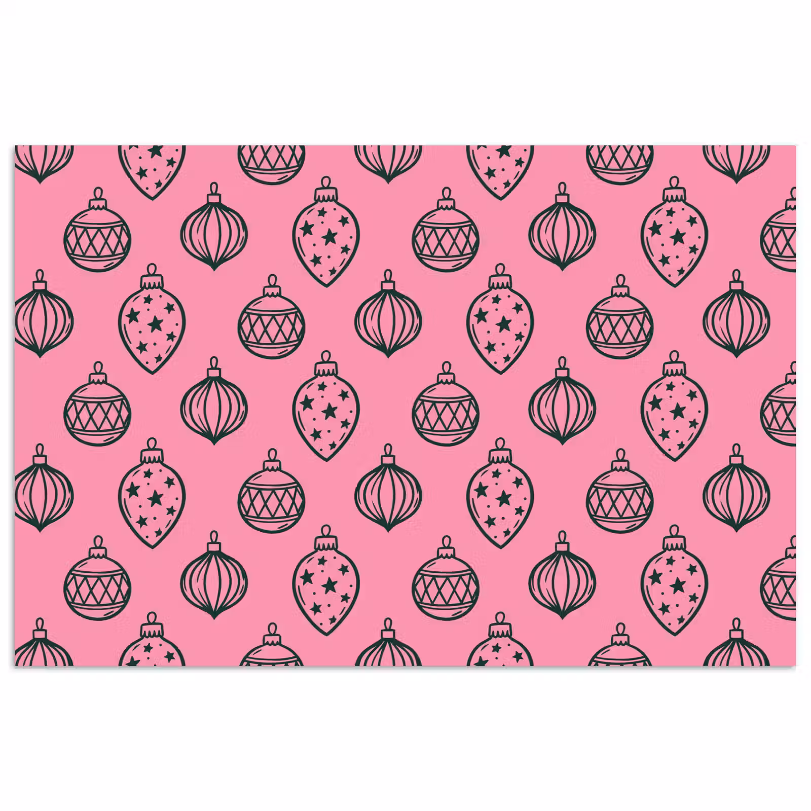 Poster - Kerstbal - Groen - Roze — 1
