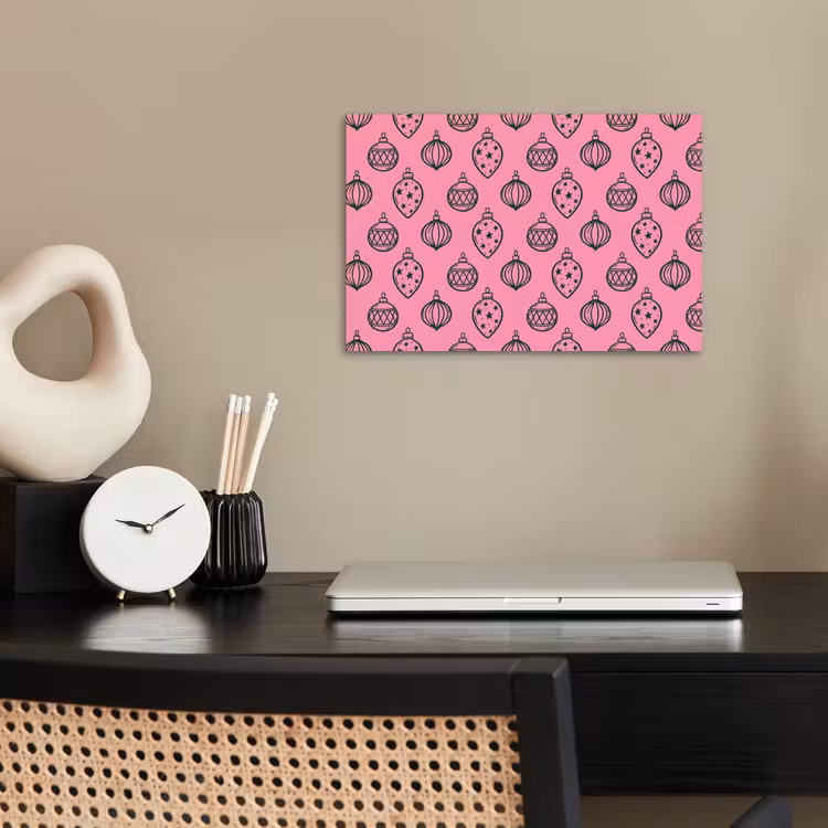 Poster - Kerstbal - Groen - Roze — 2