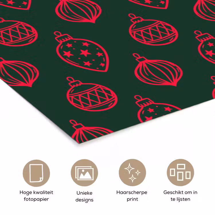 Poster - Kerstbal - Rood - Groen — 5