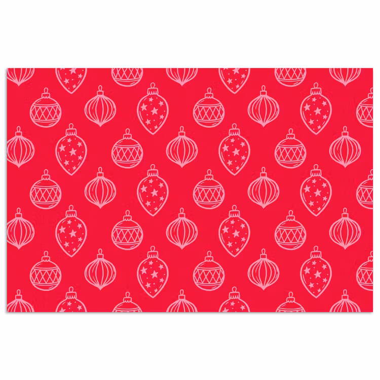 Poster - Kerstbal - Rood - Roze — 1