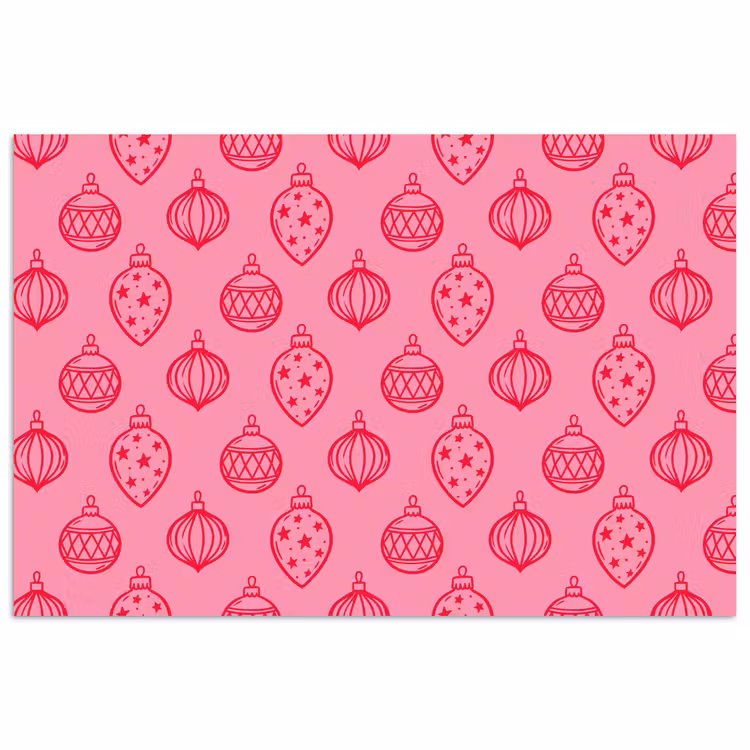Poster - Kerstbal - Roze - Rood — 1