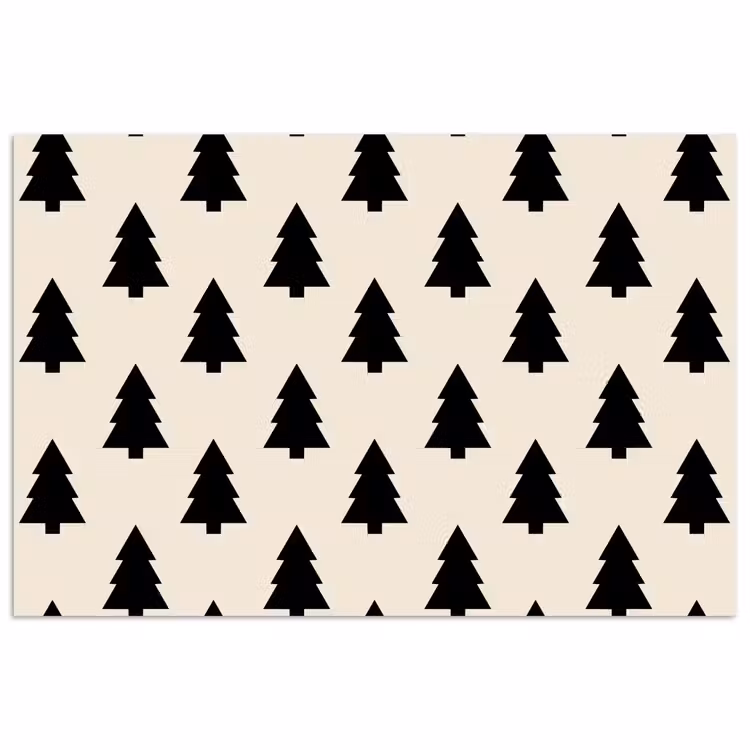 Poster - Kerstboom - Wit - Zwart — 1
