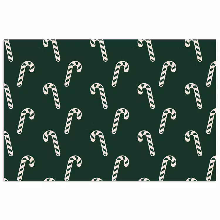 Poster - Kerst - Groen - Wit - Zuurstok — 1