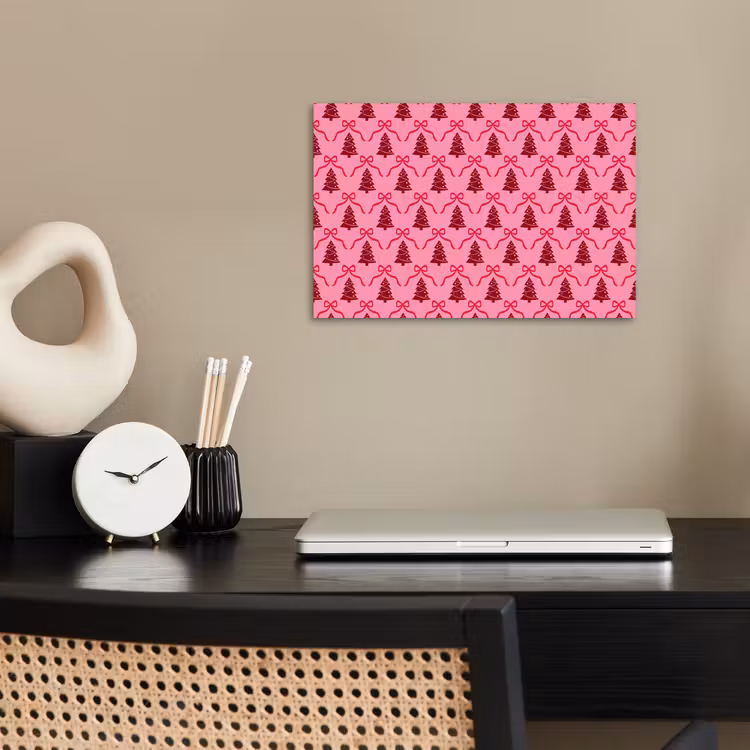 Poster - Kerst - Rood - Roze - Strik — 2