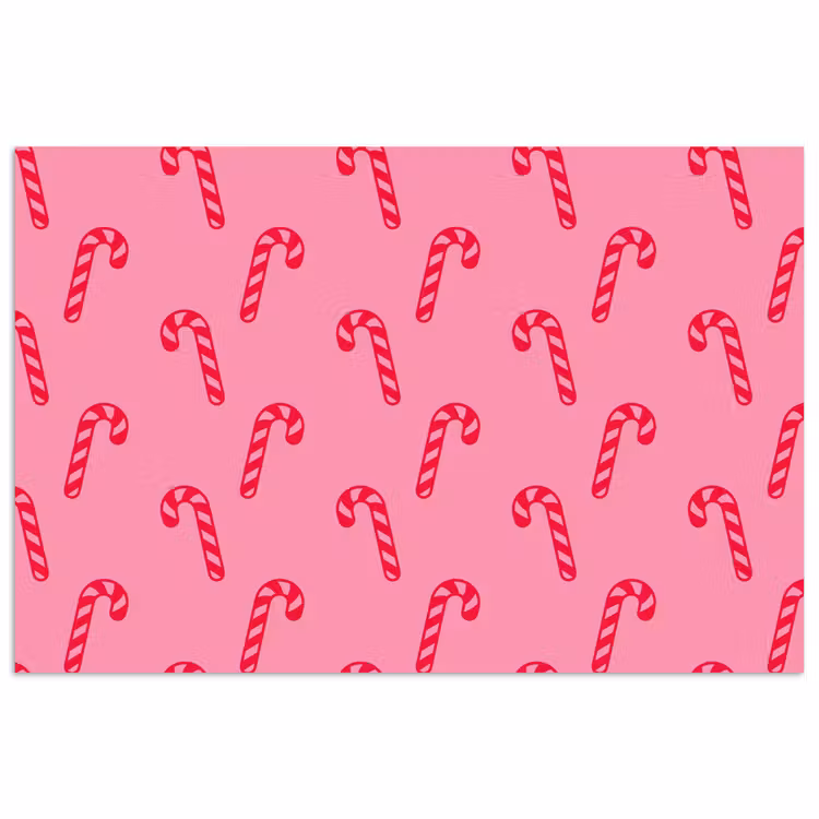 Poster - Kerst - Rood - Roze - Zuurstok — 1
