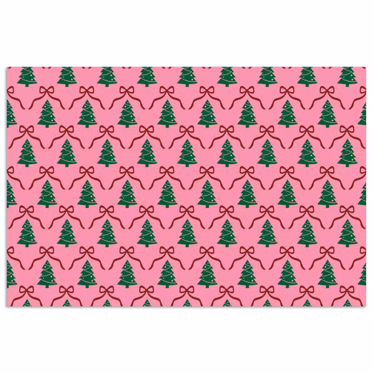 Poster - Kerst - Roze - Rood - Strik — 1
