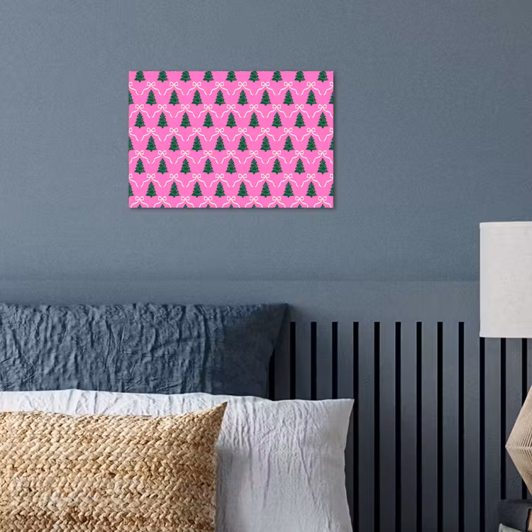 Poster - Kerst - Roze - Wit - Strik — 3