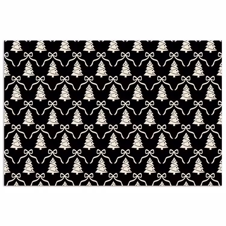 Poster - Strik - Wit - Zwart - Kerst — 1