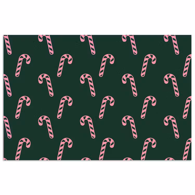 Poster - Kerst - Roze - Groen - Zuurstok — 1