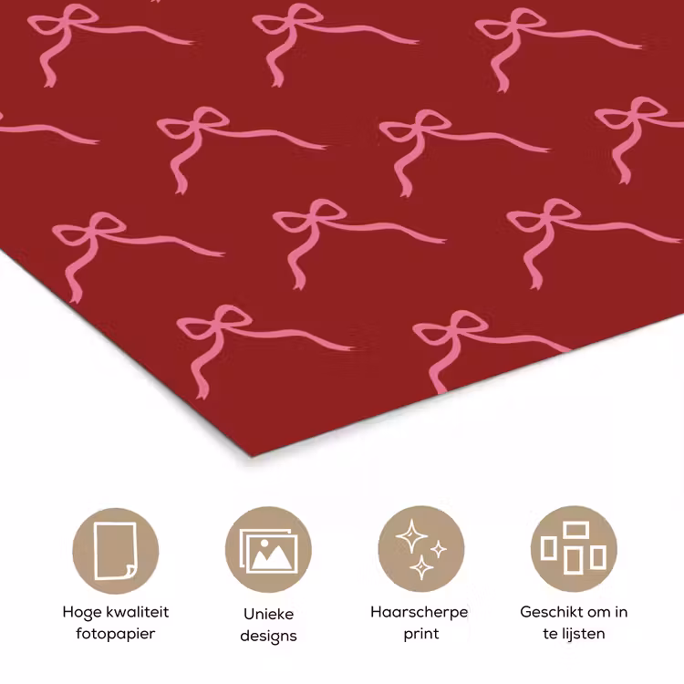 Poster - Strik - Kerst - Rood - Roze — 5