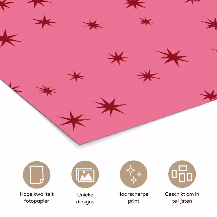Poster - Kerst - Ster - Rood - Roze — 5