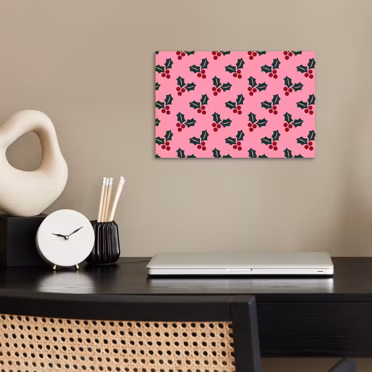 Poster - Roze - Kerst - Hulst — 2