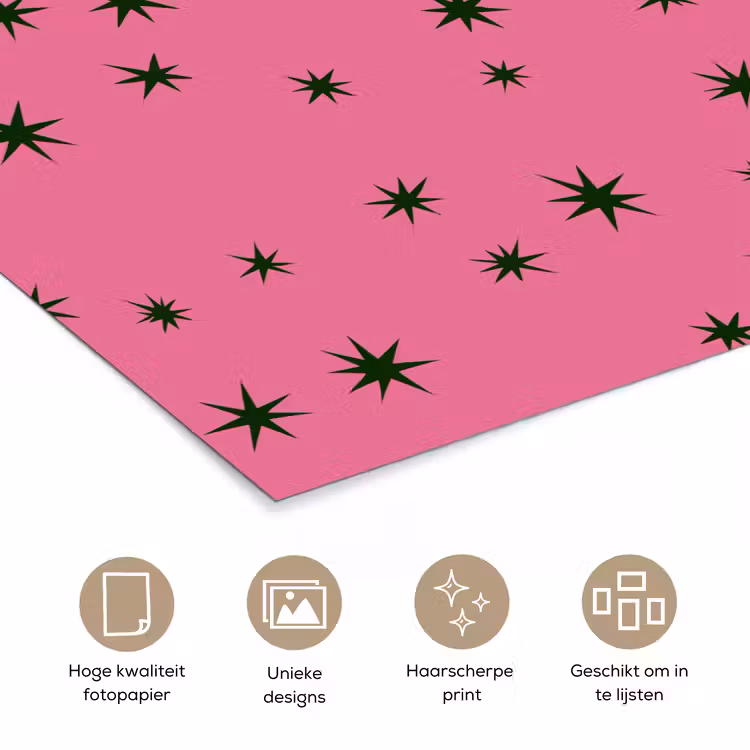 Poster - Ster - Groen - Roze - Kerst — 5
