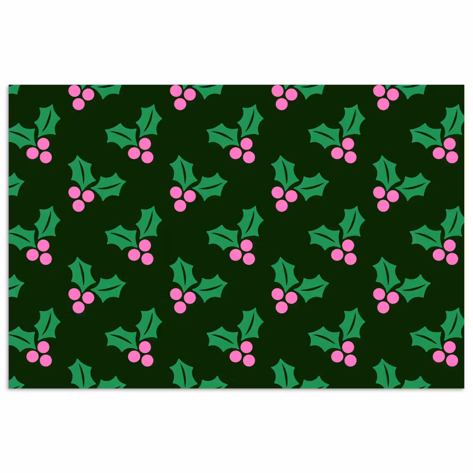 Poster - Hulst - Groen - Roze - Kerst — 1