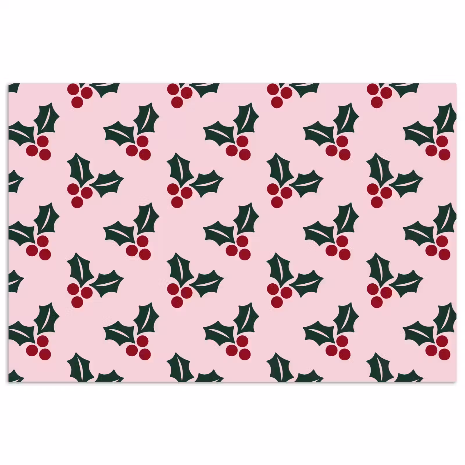 Poster - Kerst - Hulst - Groen - Roze — 1