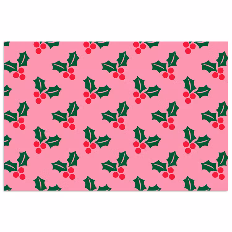 Poster - Hulst - Kerst - Roze — 1