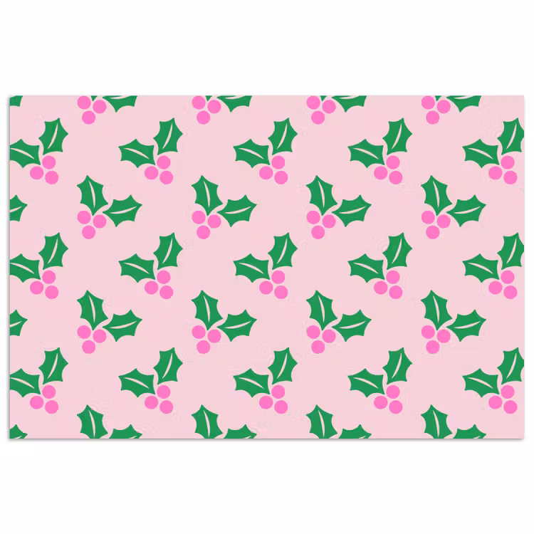 Poster - Kerst - Hulst - Roze — 1