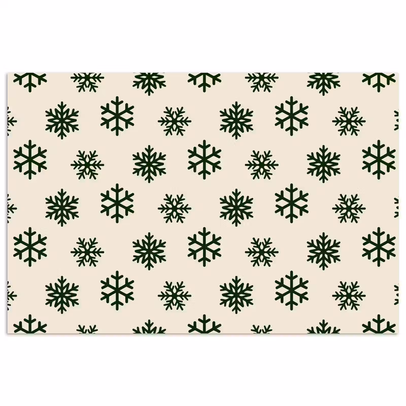 Poster - Sneeuwvlok - Crème - Groen - Kerst — 1
