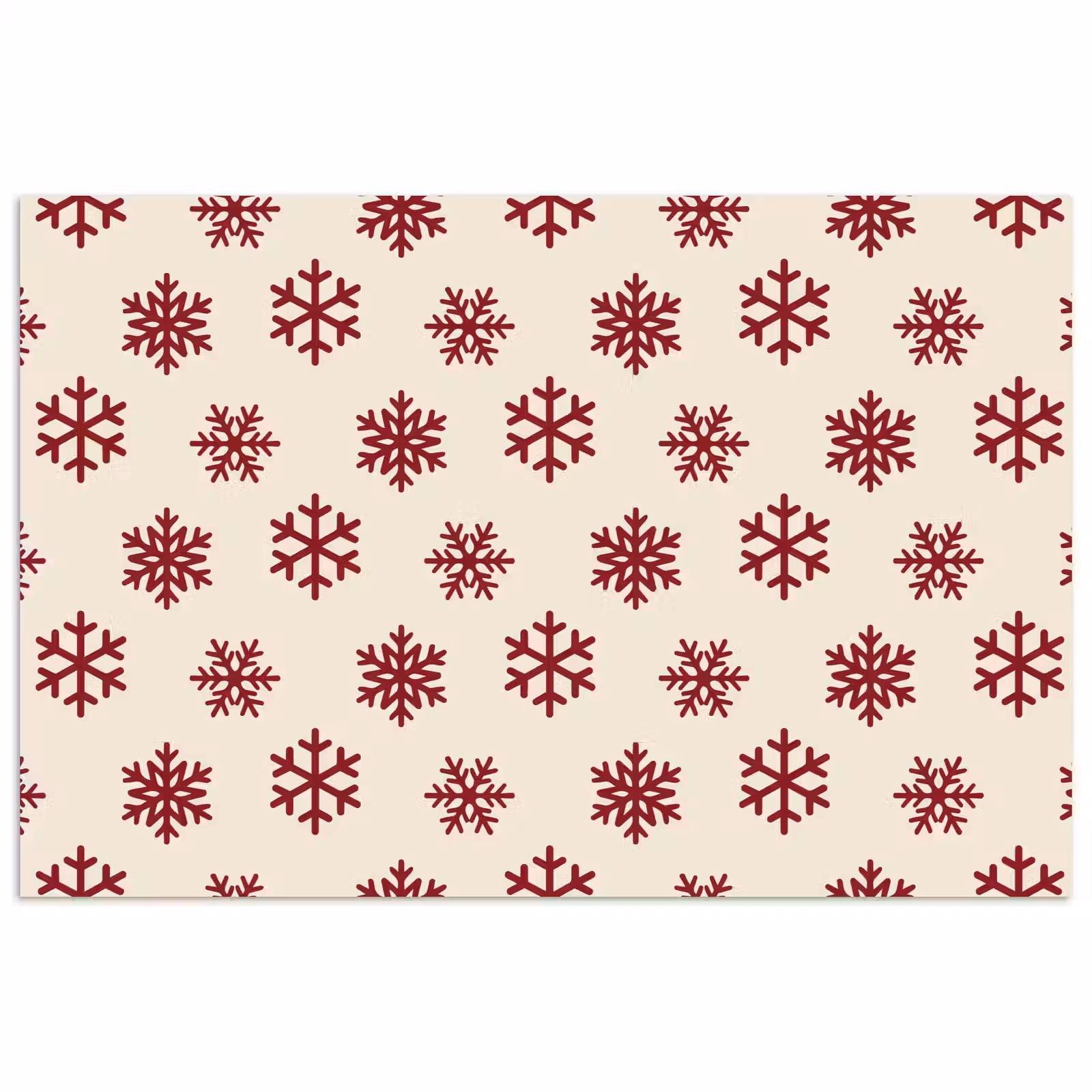 Poster - Sneeuwvlok - Crème - Rood — 1