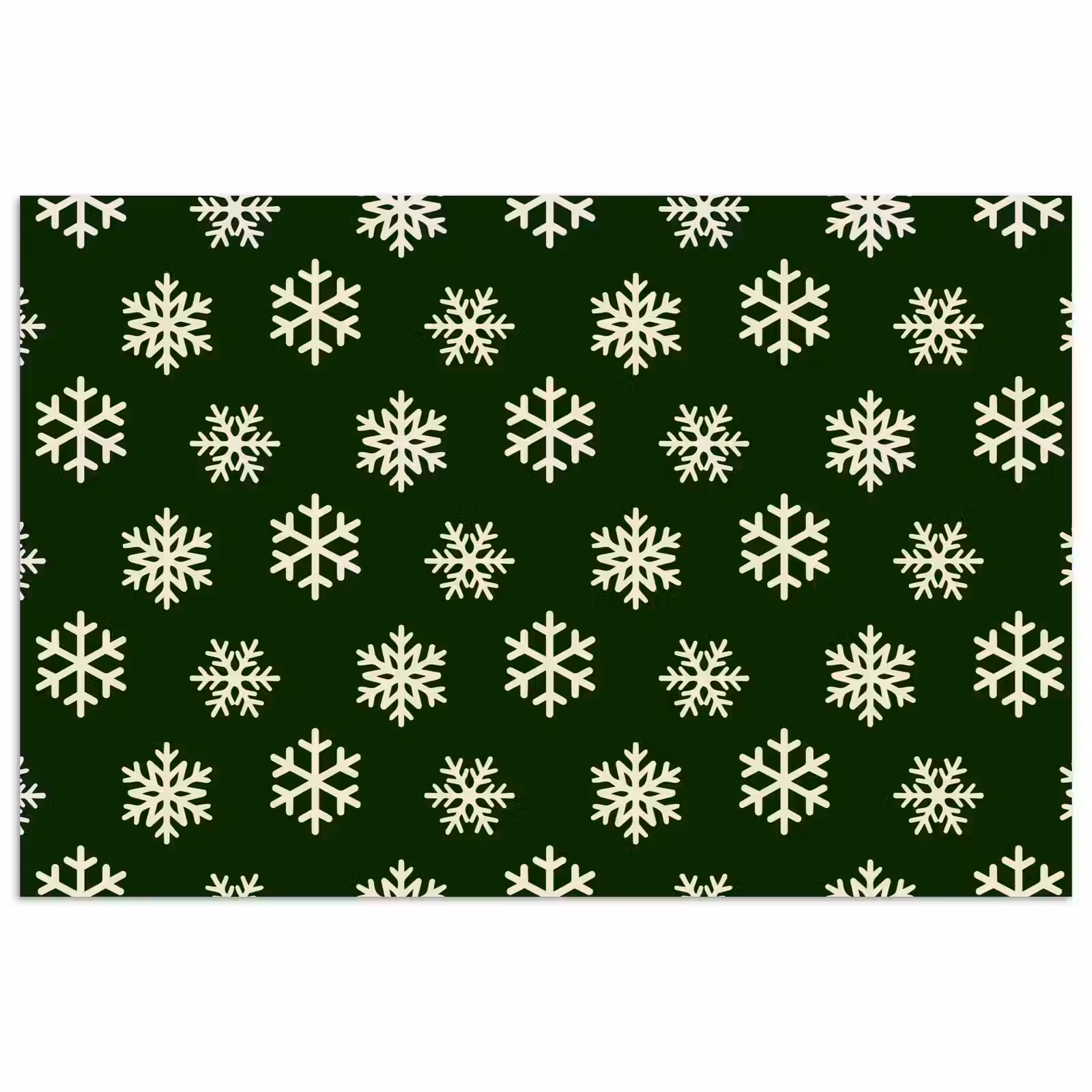 Poster - Sneeuwvlok - Groen - Wit - Kerst — 1