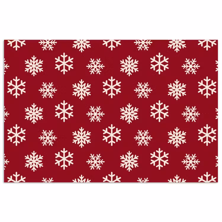 Poster - Sneeuwvlok - Rood - Wit - Kerst — 1