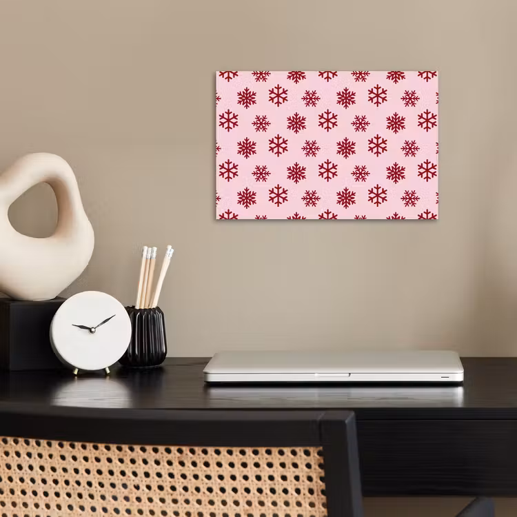 Poster - Sneeuwvlok - Roze - Rood - Kerst — 2