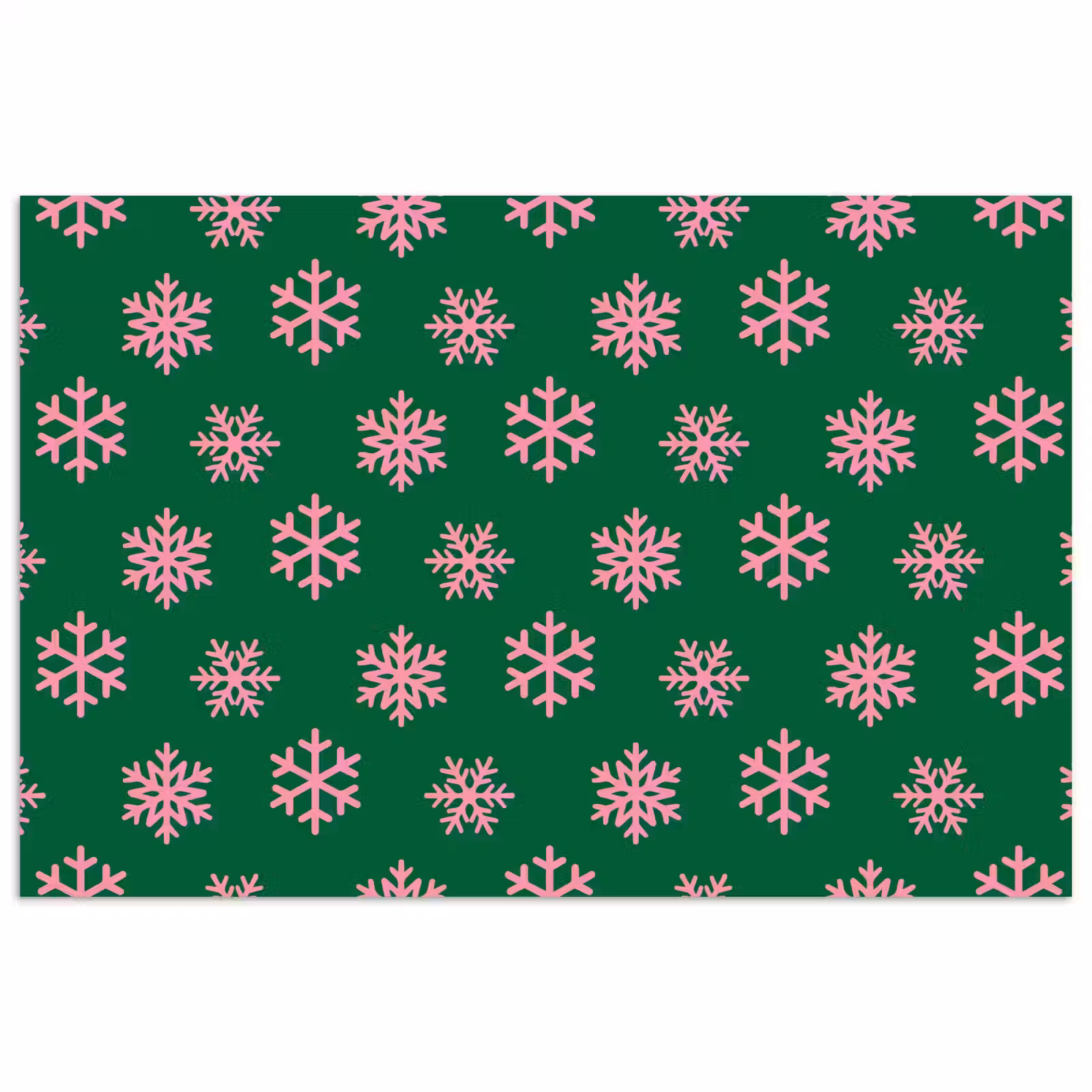 Poster - Sneeuwvlok - Groen - Roze - Kerst — 1
