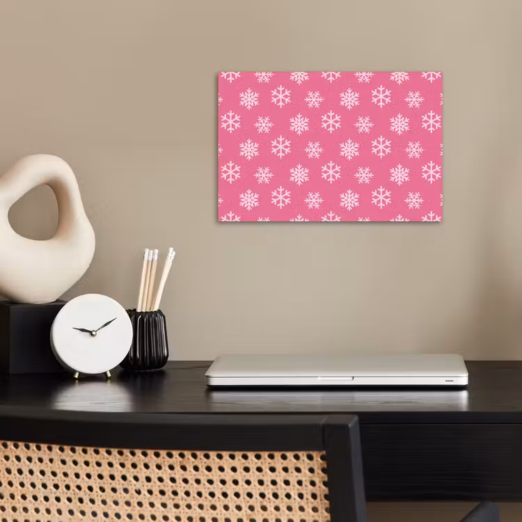 Poster - Sneeuwvlok - Kerst - Roze — 2