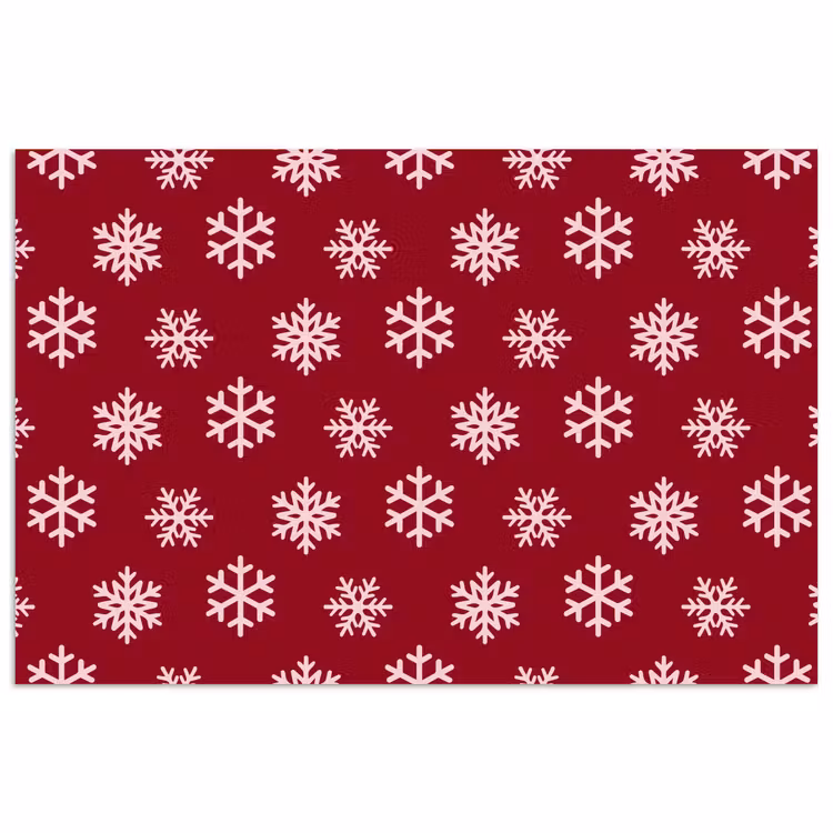 Poster - Sneeuwvlok - Rood - Roze - Kerst — 1