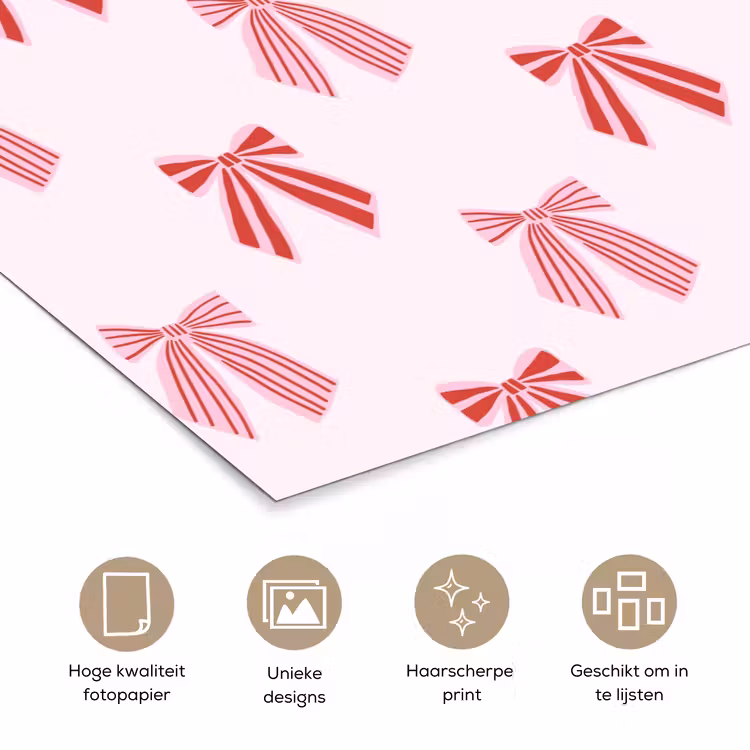 Poster - Strikken - Kerst - Roze - Rood — 5