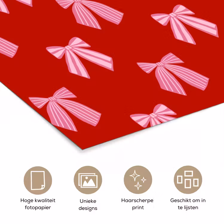 Poster - Strikken - Kerst - Rood - Roze — 5
