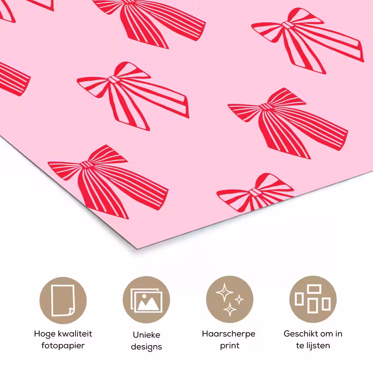 Poster - Strikken - Kerstmis - Roze - Rood — 5