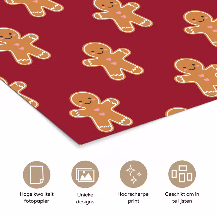 Poster - Peperkoek - Kerst - Rood — 5