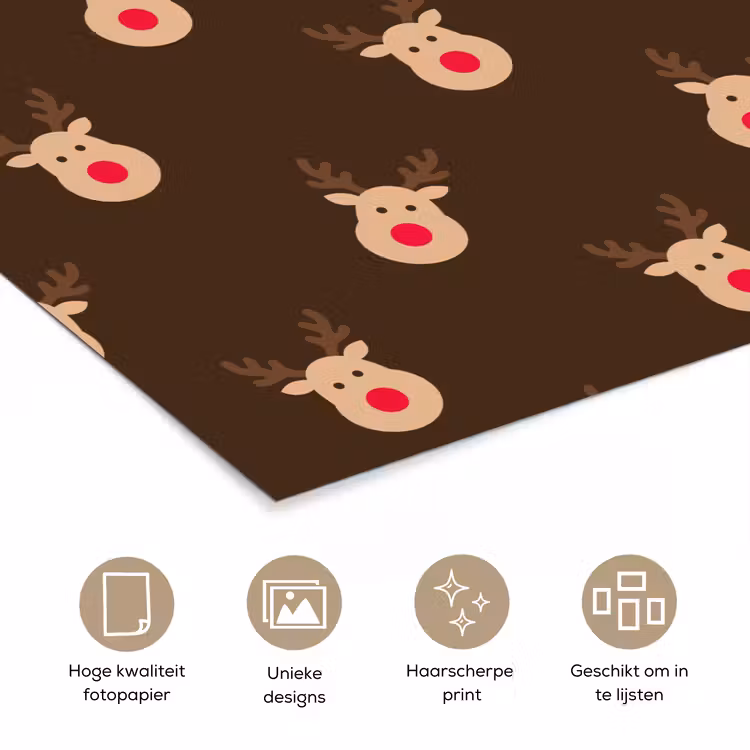 Poster - Rendieren - Kerst - Bruin — 5