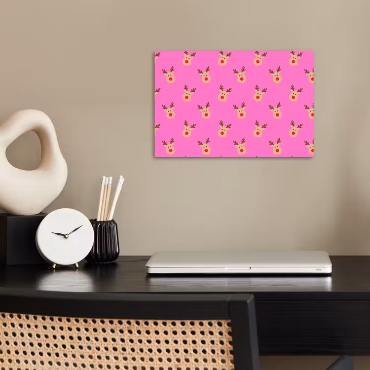 Poster - Rendieren - Kerst - Neon - Roze — 2