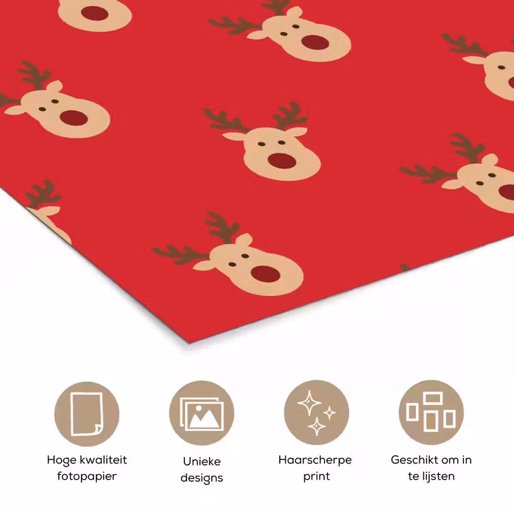 Poster - Rendieren - Kerst - Rood — 5