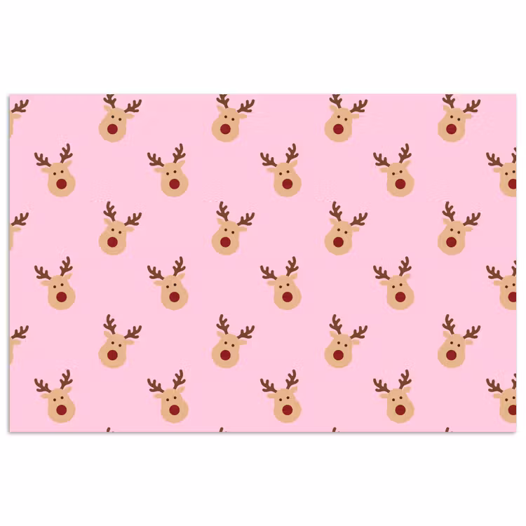 Poster - Rendieren - Kerst - Roze — 1