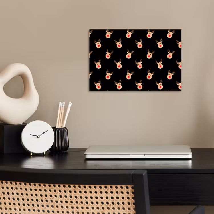 Poster - Rendieren - Kerst - Zwart — 2