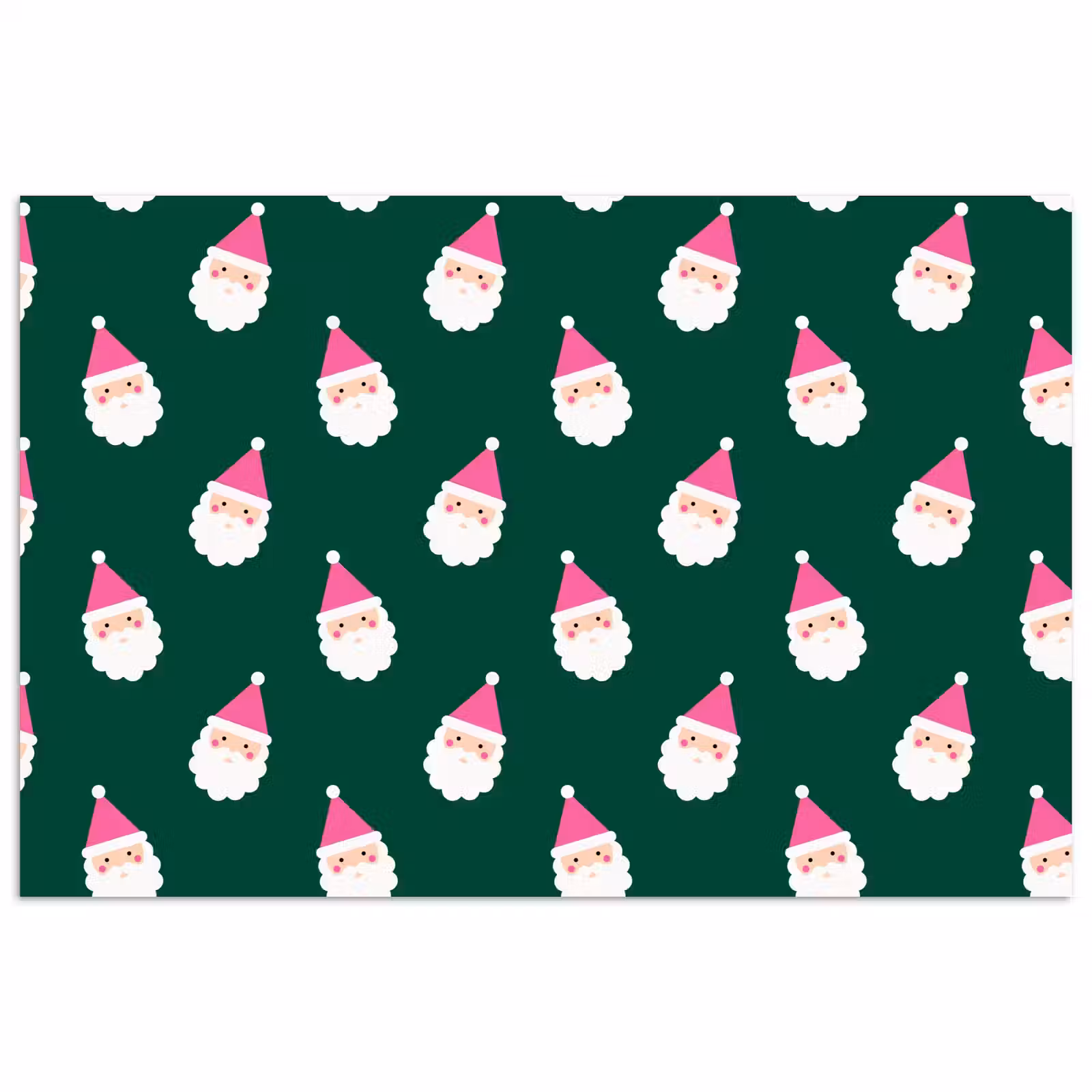 Poster - Kerstman - Kerst - Groen - Roze — 1