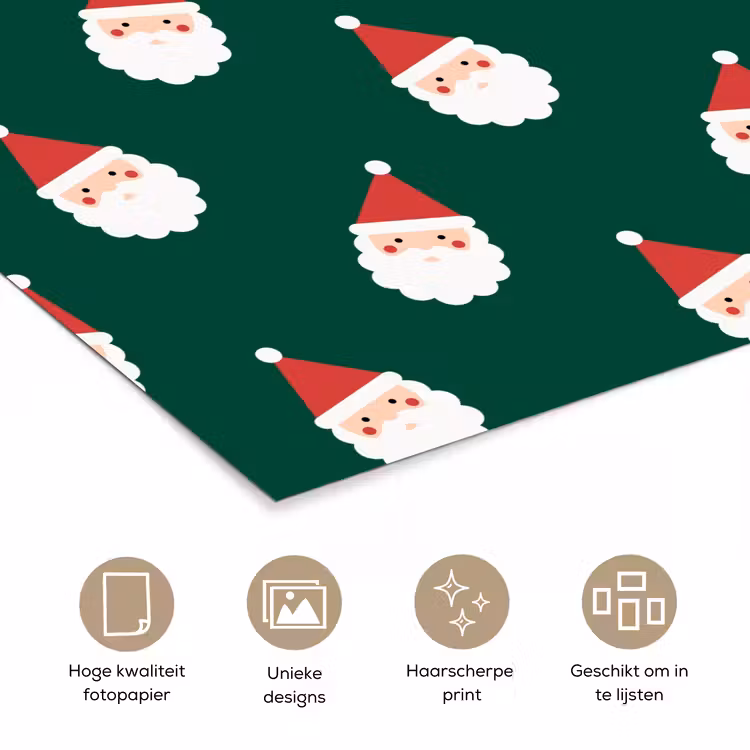 Poster - Kerstman - Kerst - Groen — 5