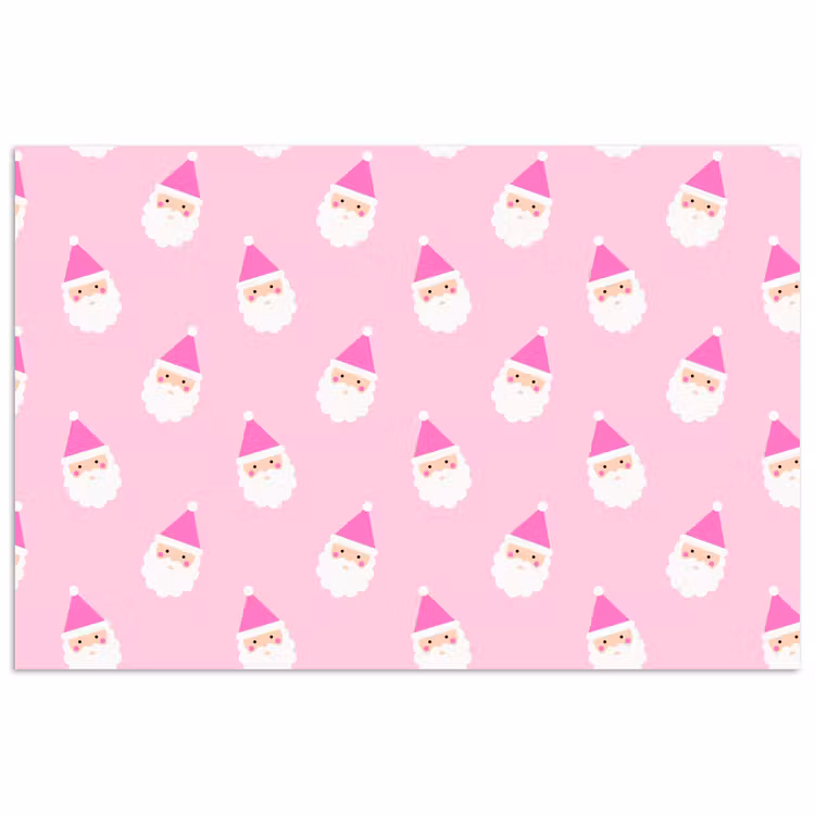 Poster - Kerstman - Kerst - Roze - Pastel — 1